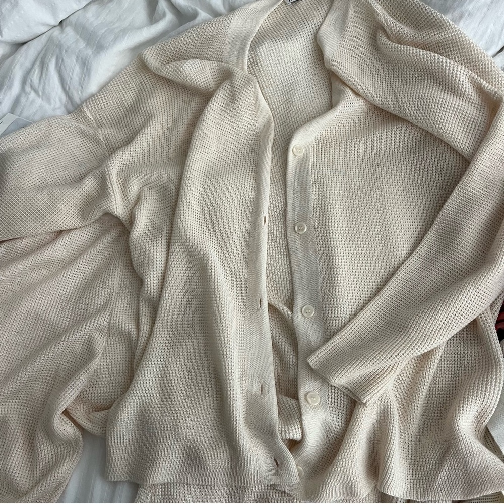Zara Cream Women's Sweater Cardigan - Picture 3 of 6
